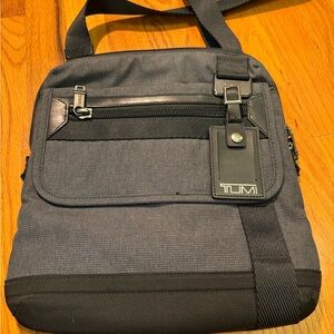 TUMI Gray and Black Messenger Bag